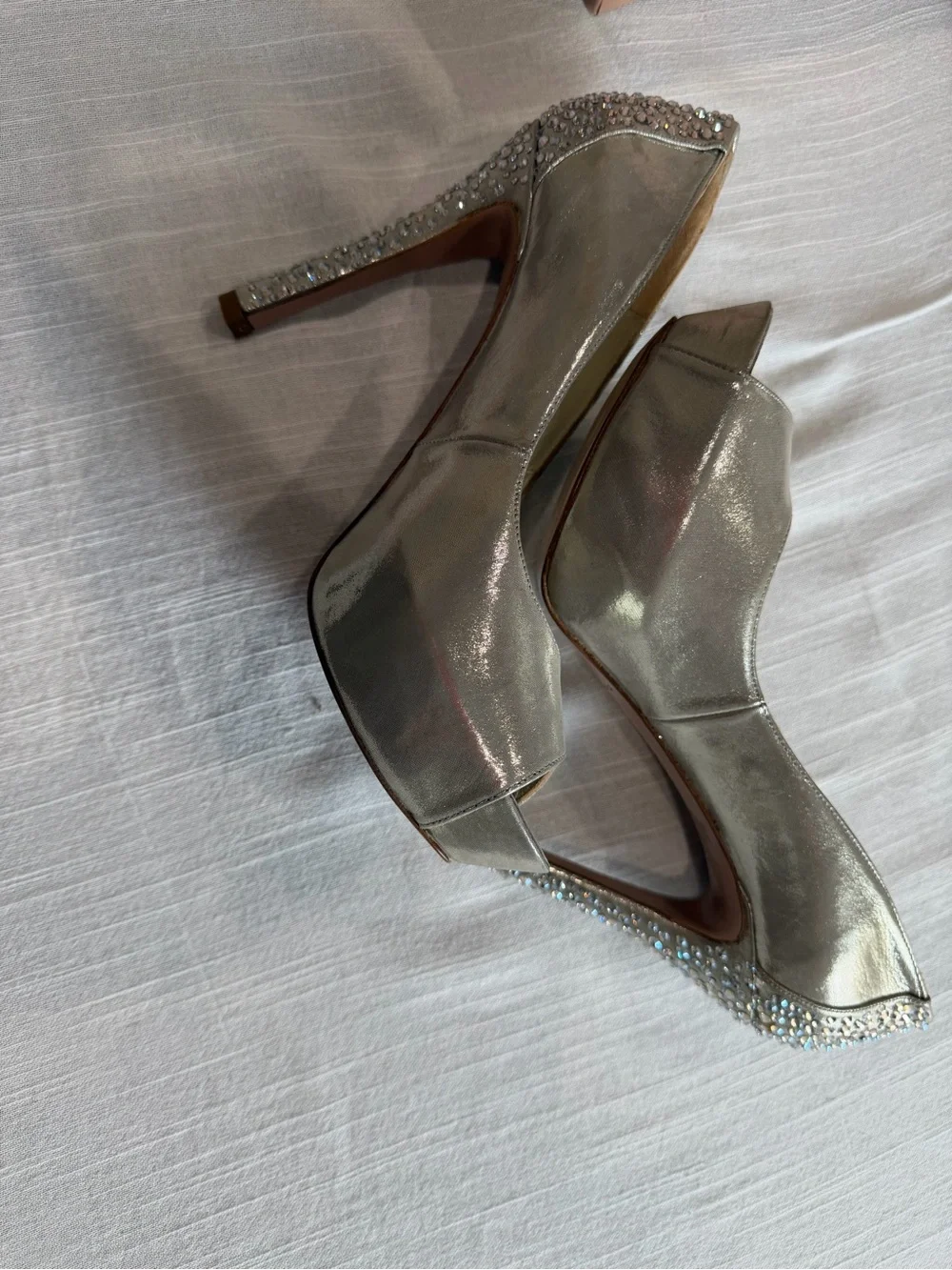 Pura López Women sparkle pumps  — Dusty Rose